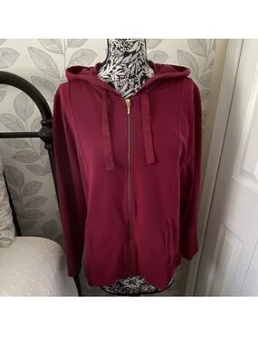 Chico's Zenergy Cranberry Zip-Up Hoodie Size 3 (XL 16/18)
